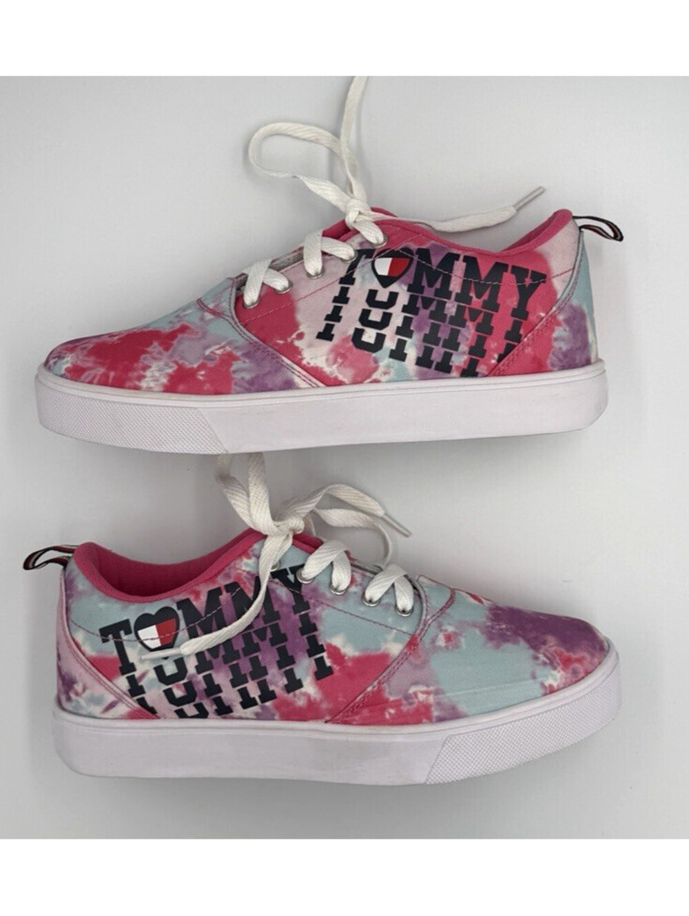 Tommy Hilfiger Heelys Women's Sz 8 Skate Tie Dye Pink Sneakers Shoes NO WHEELS